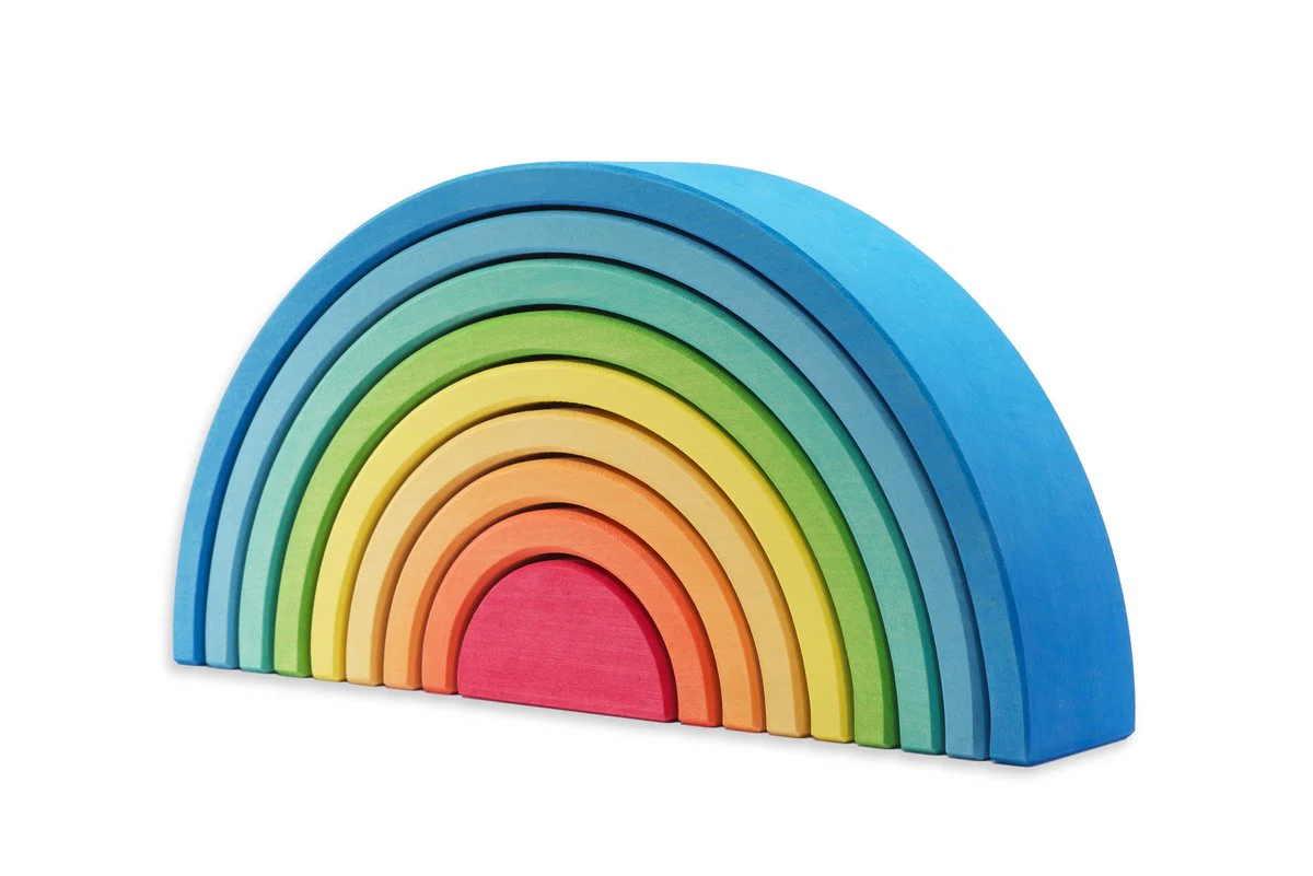 Ocamora 9 Piece Wooden Rainbow Stacker (BLUE)