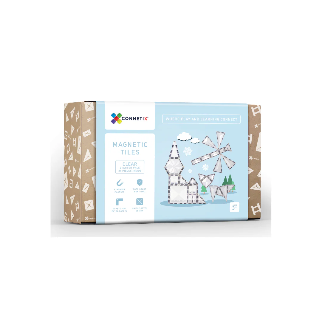 Connetix Magnetic Tiles | Clear Starter Pack (34 pcs) - Image 2