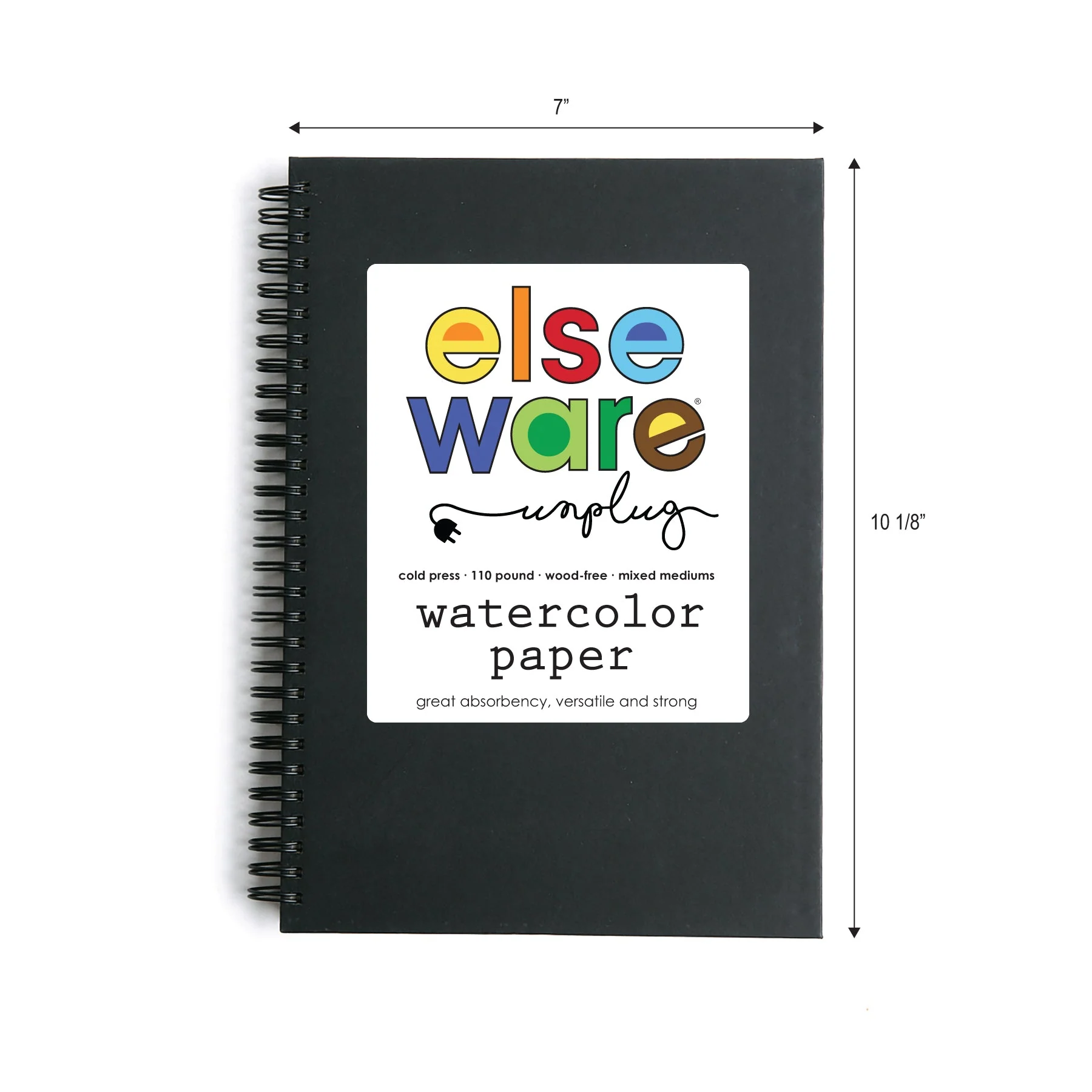 Elseware Unplug Watercolor Paper Pad (Large) – 7" x 10" – 110 lb Cotton Rag