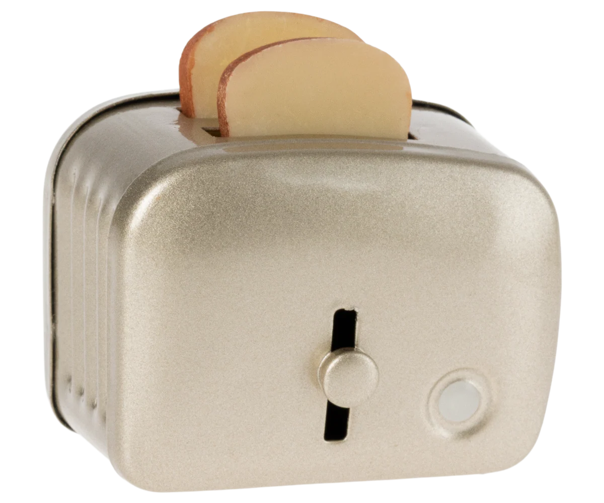 Maileg Miniature Toaster & Bread, Silver