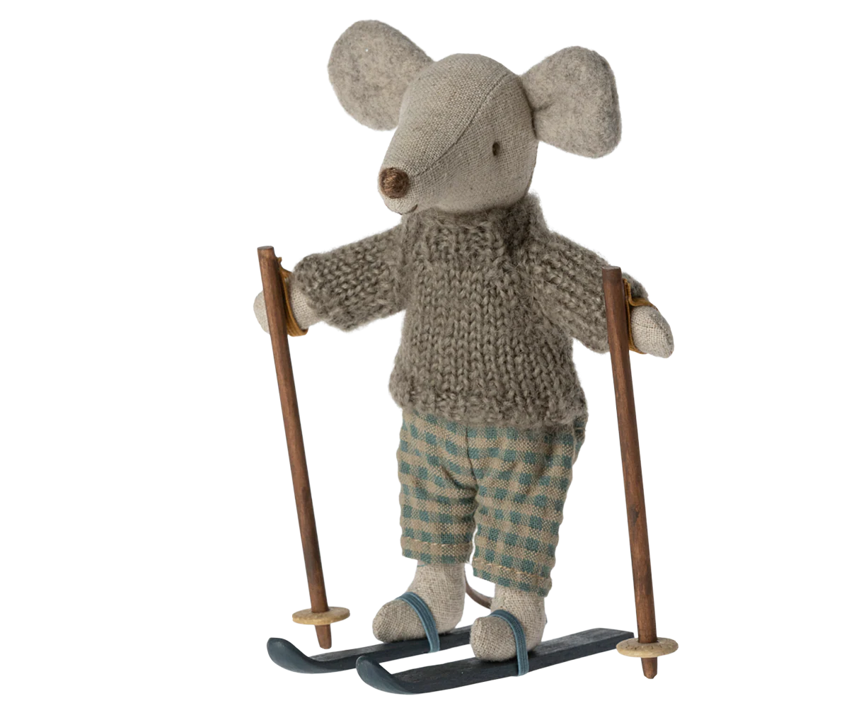 Maileg Winter Mouse with Ski Set, Big Brother