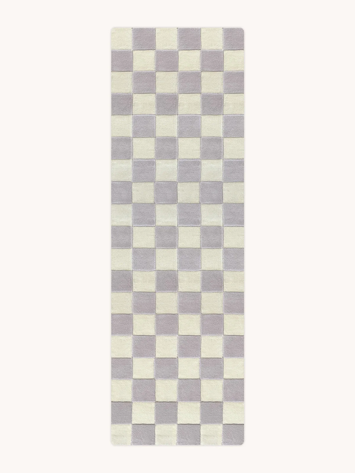 Maison Deux Rug CHECKERBOARD Lilac 2.6 x 8.2 ft