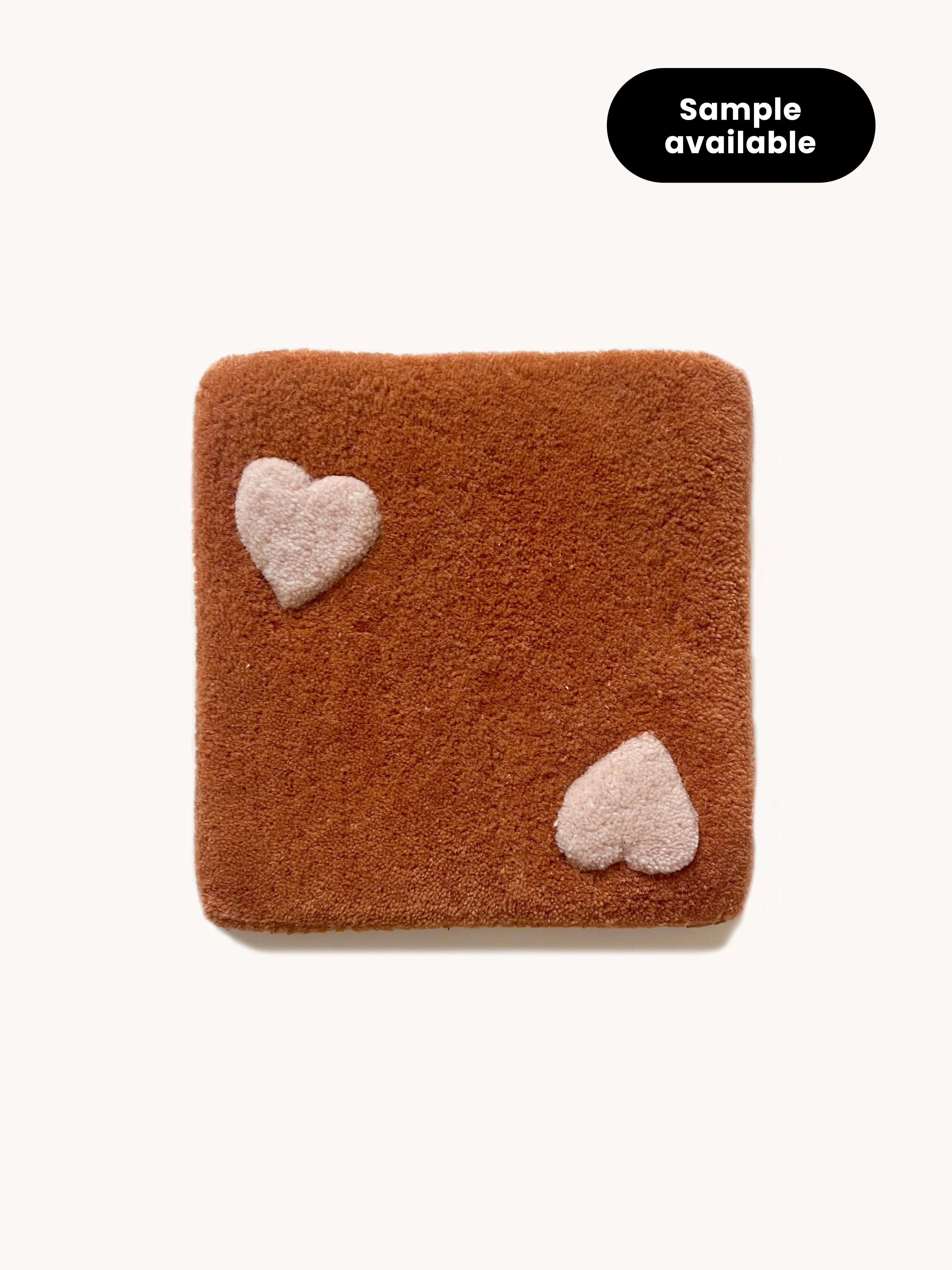 Maison Deux Rug HEARTS Brown / Pink Print 5.5 x 7.9ft - Image 3
