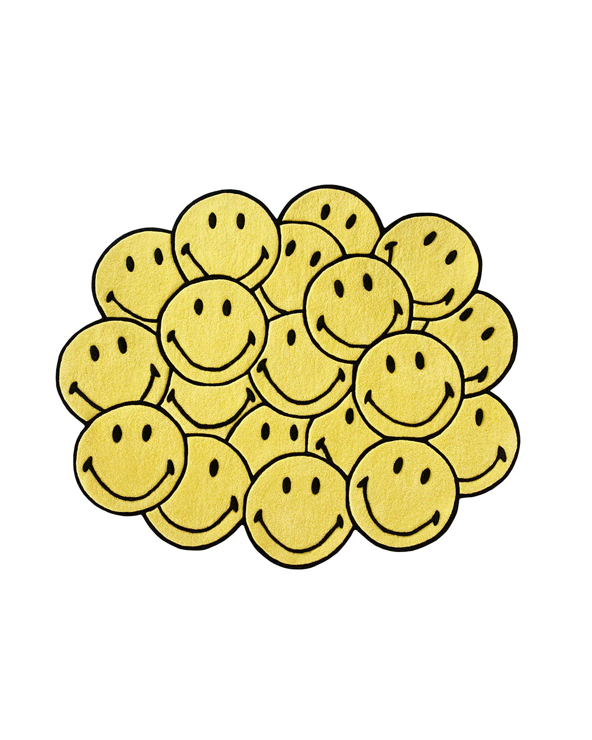 Maison Deux Rug SMILEY Bunch Yellow / Black Print 2.5 x 6ft