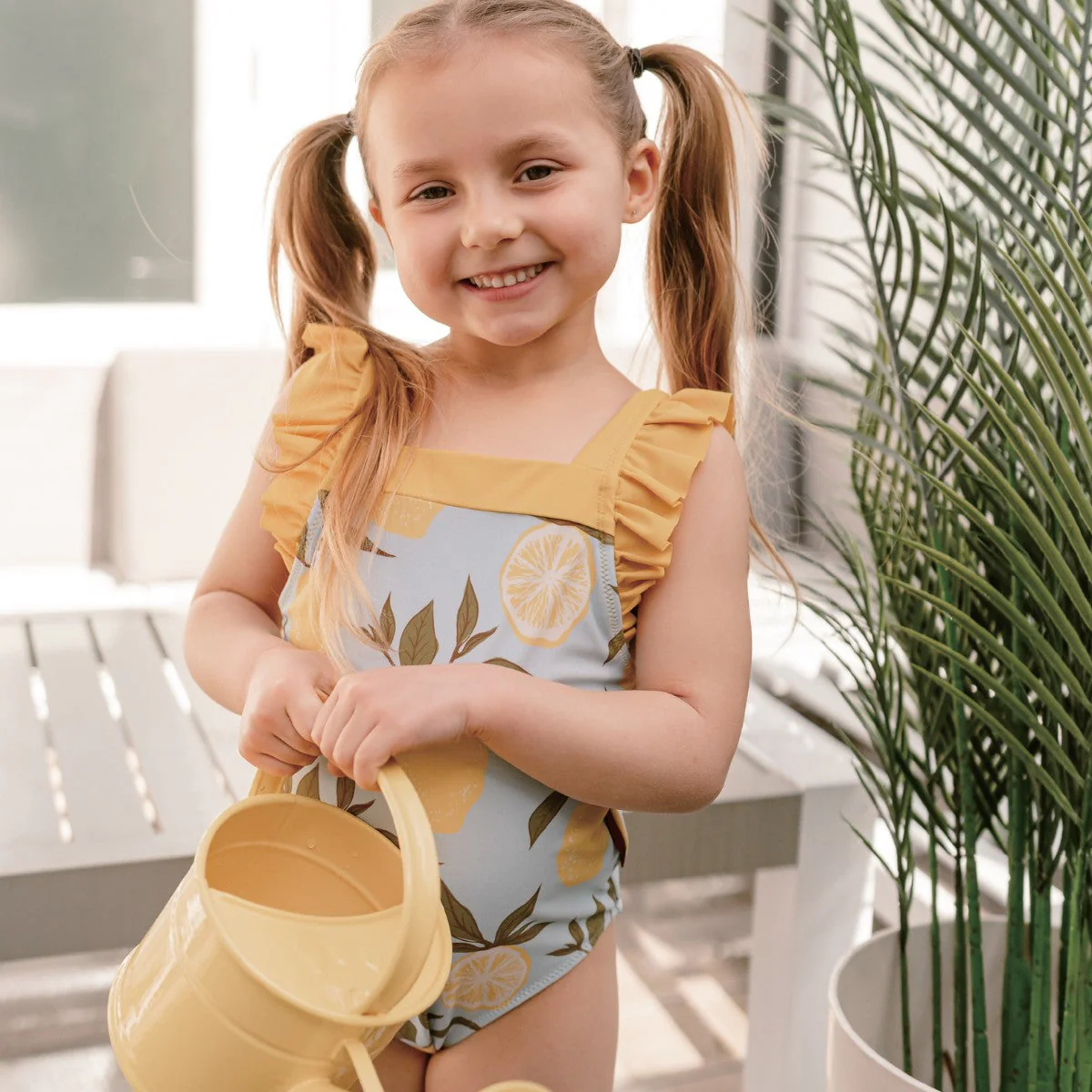 Milkbarn Green Gingham Ruffle Square Neck Swimsuit - Image 6