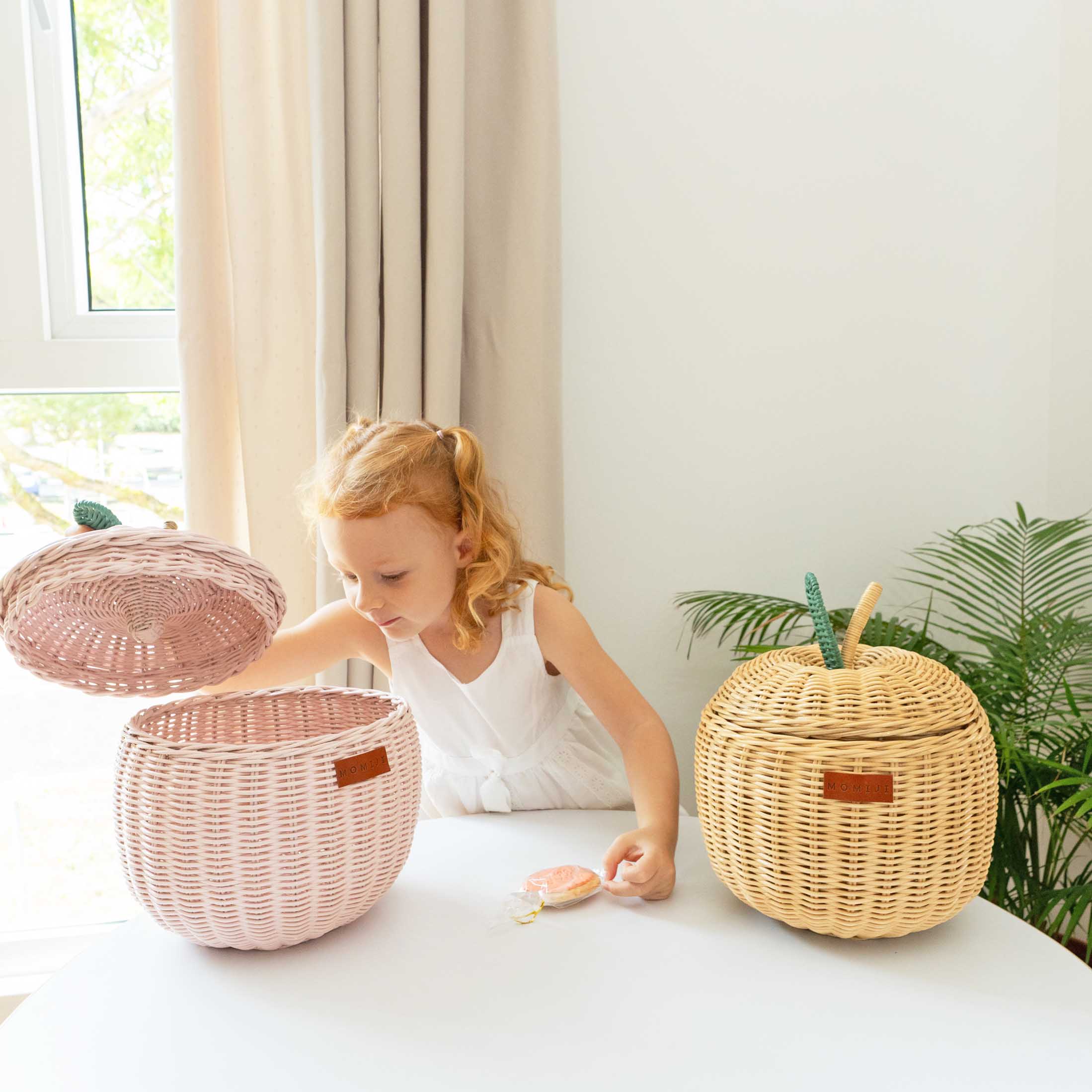 Momiji Apple Storage Basket Small - Pink - Image 6