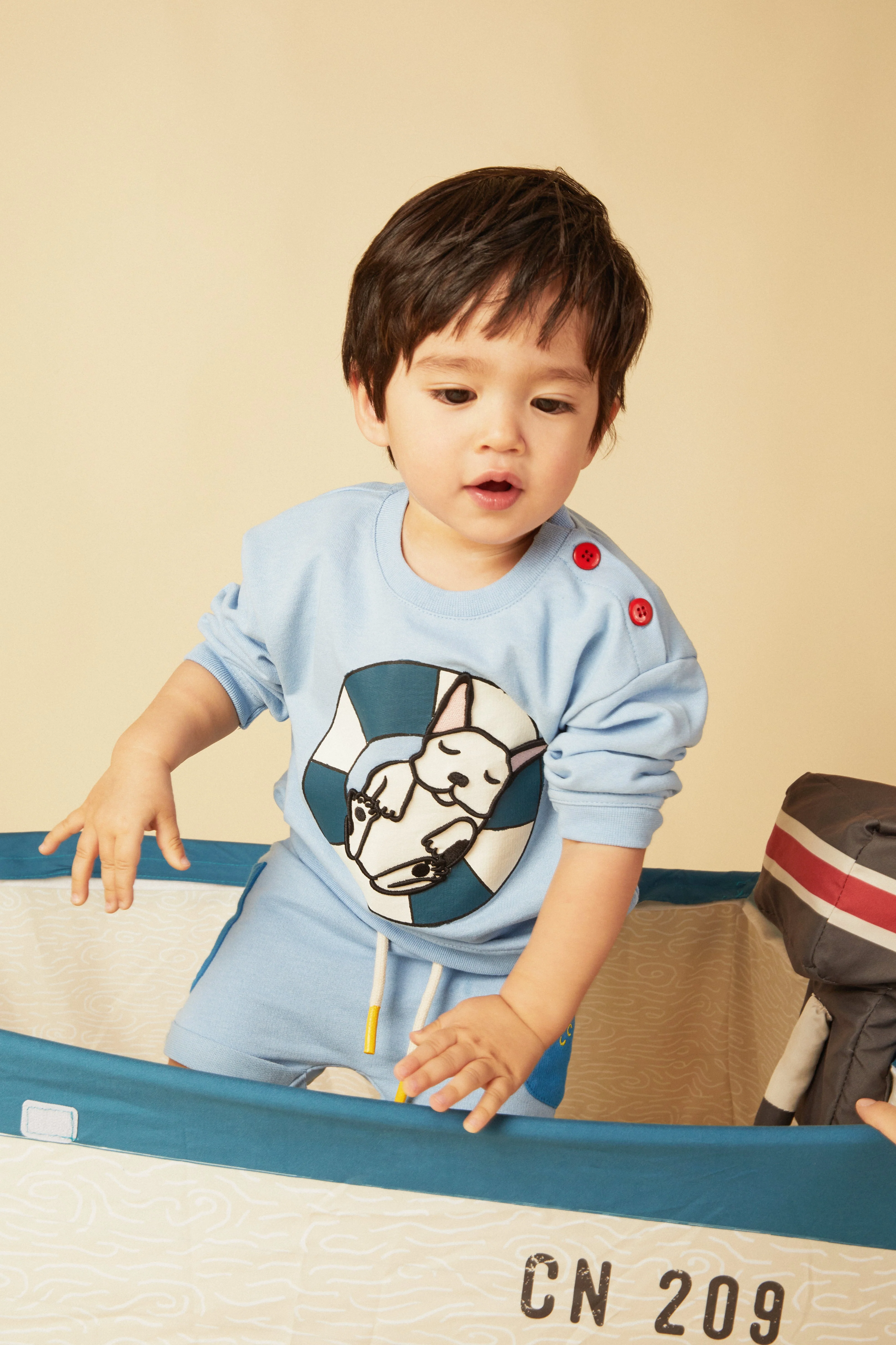 Mon Coeur Recycled Cotton Blue Baby Short - Image 3