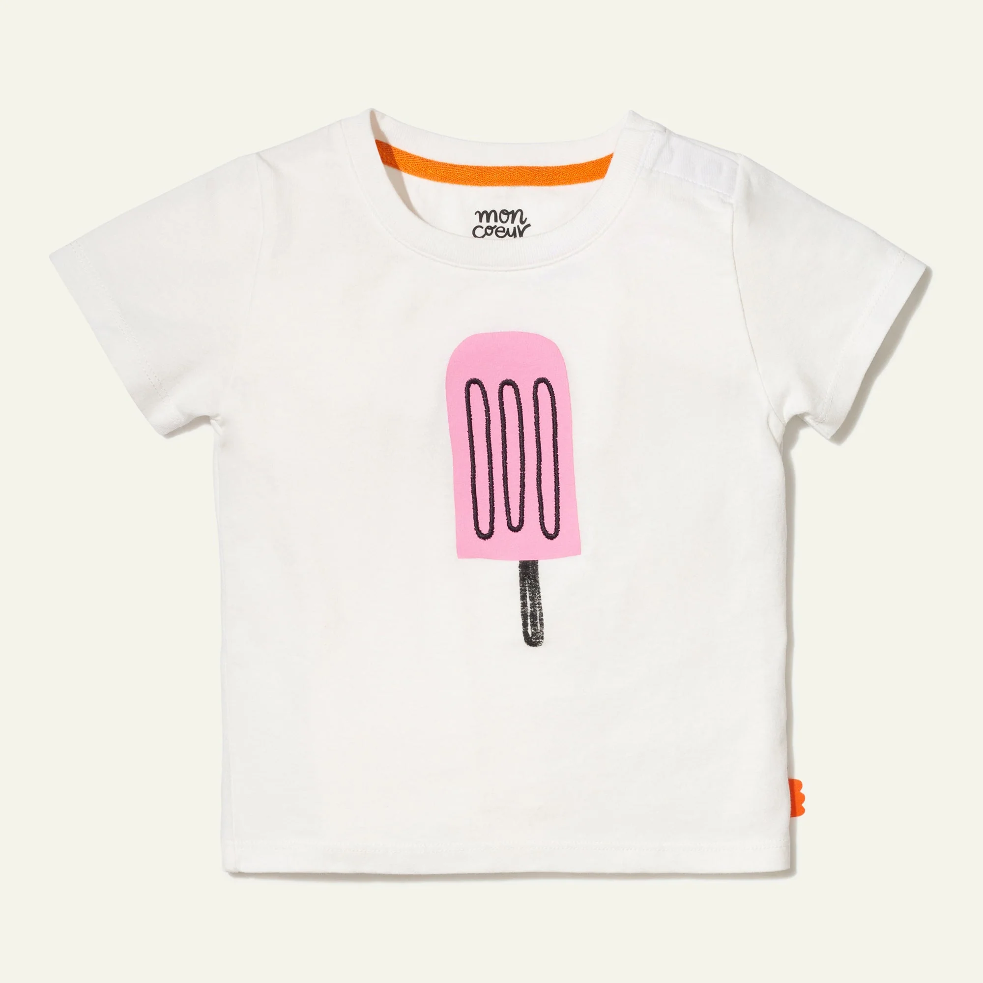 Mon Coeur Recycled Cotton Pink Ice Pop Baby T-Shirt