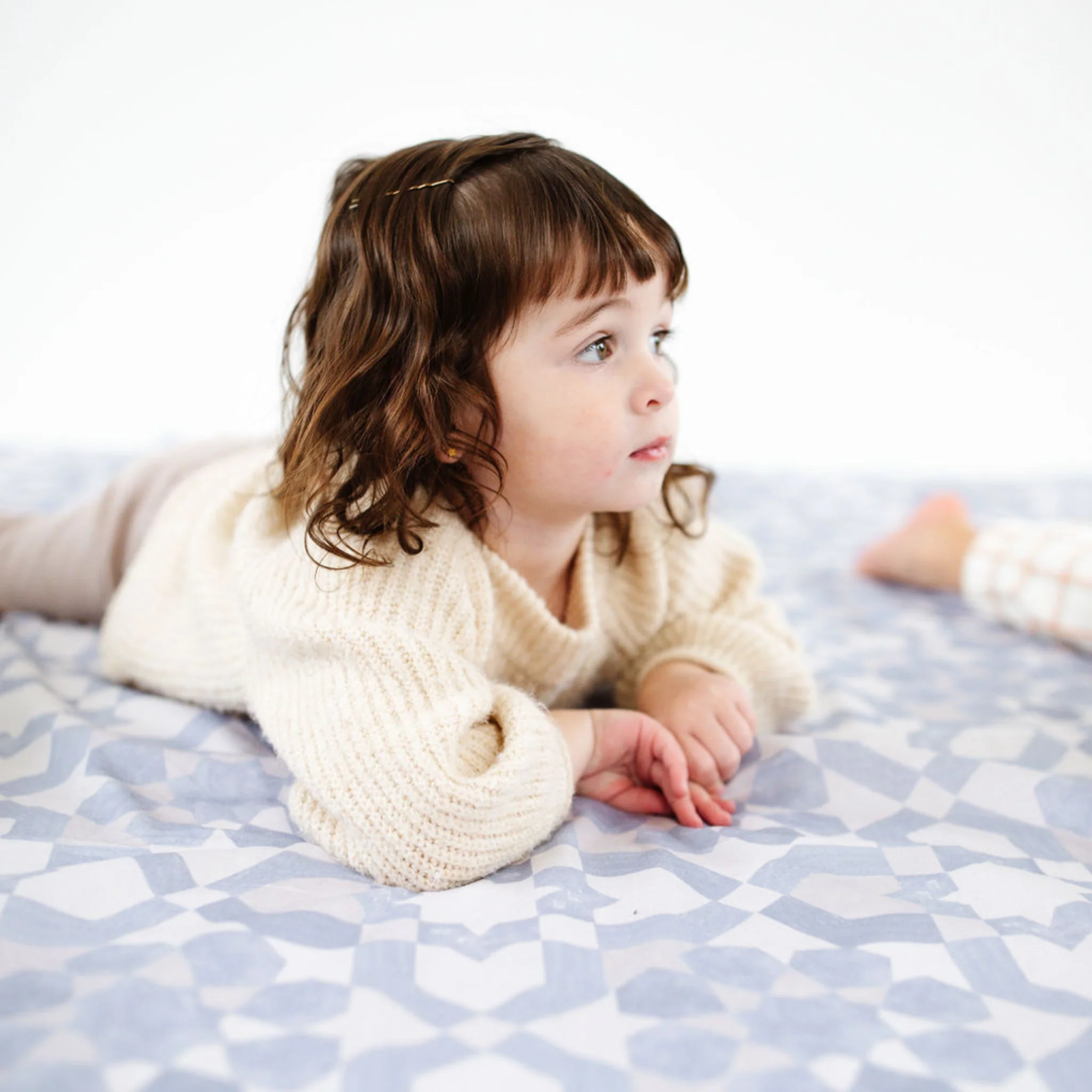 Toki Kids Blue Tile Organic Cotton Mat - Image 3