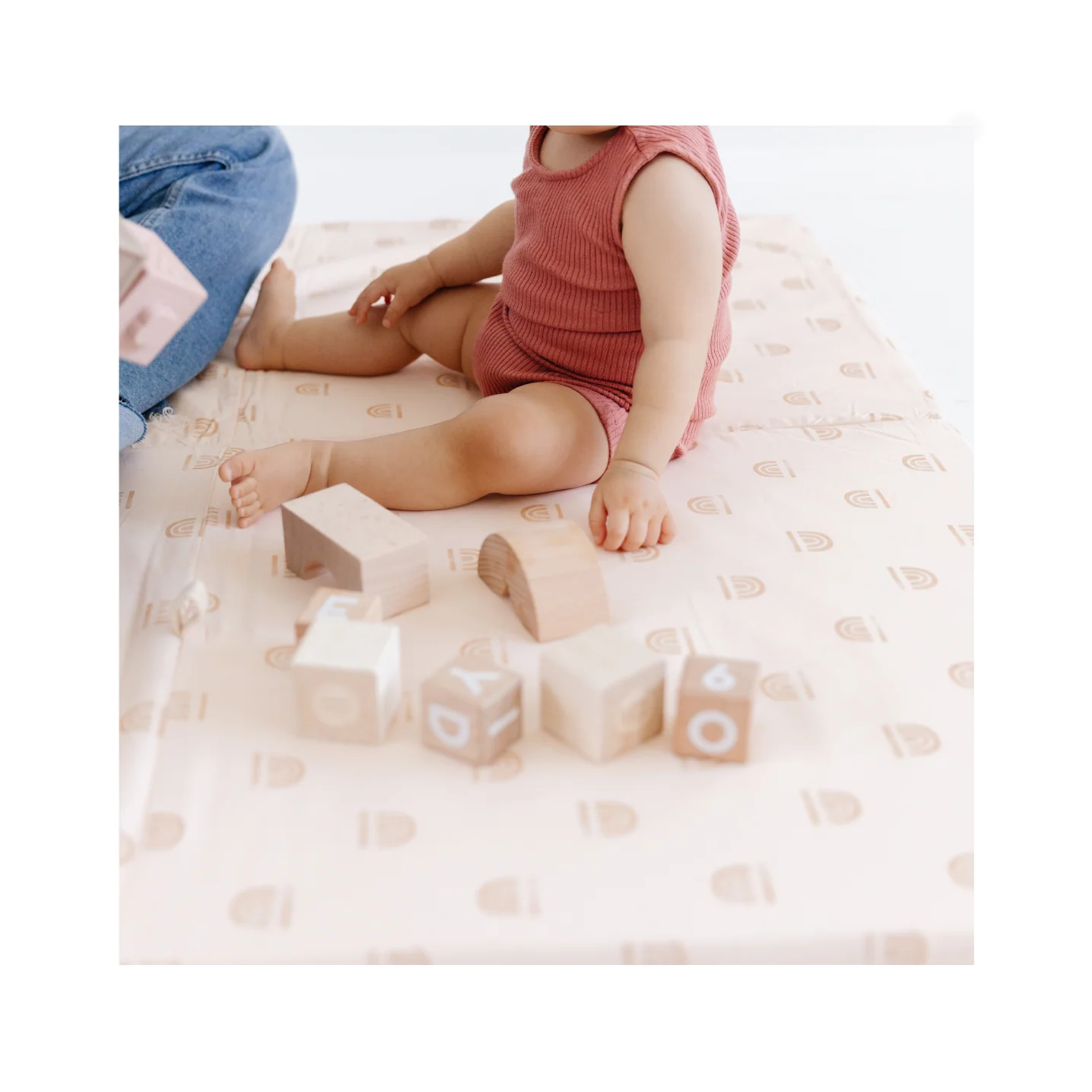 Toki Kids Rainbow Peach Organic Cotton Mat - Image 2