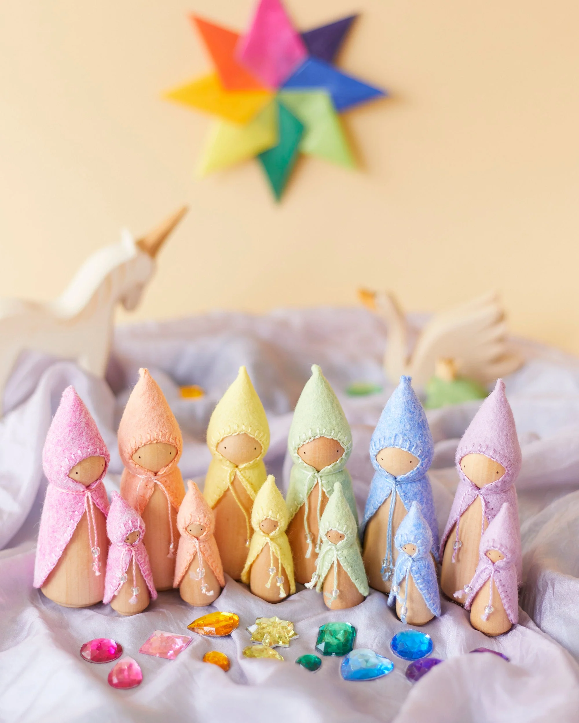 Wonderheart Mini Pastel Orange Wooden Gnome - Image 3