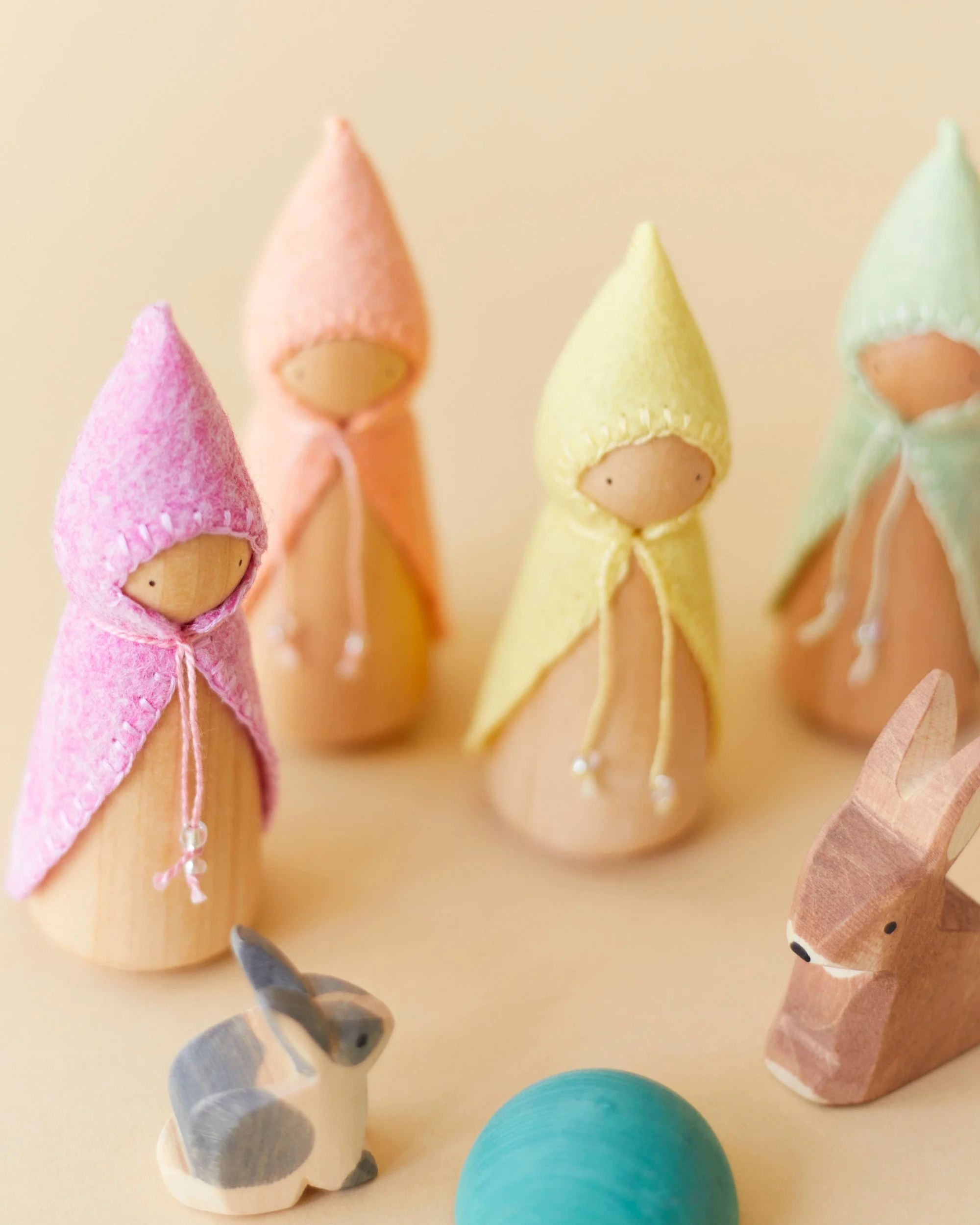 Wonderheart Pastel Blue Wooden Gnome - Image 9