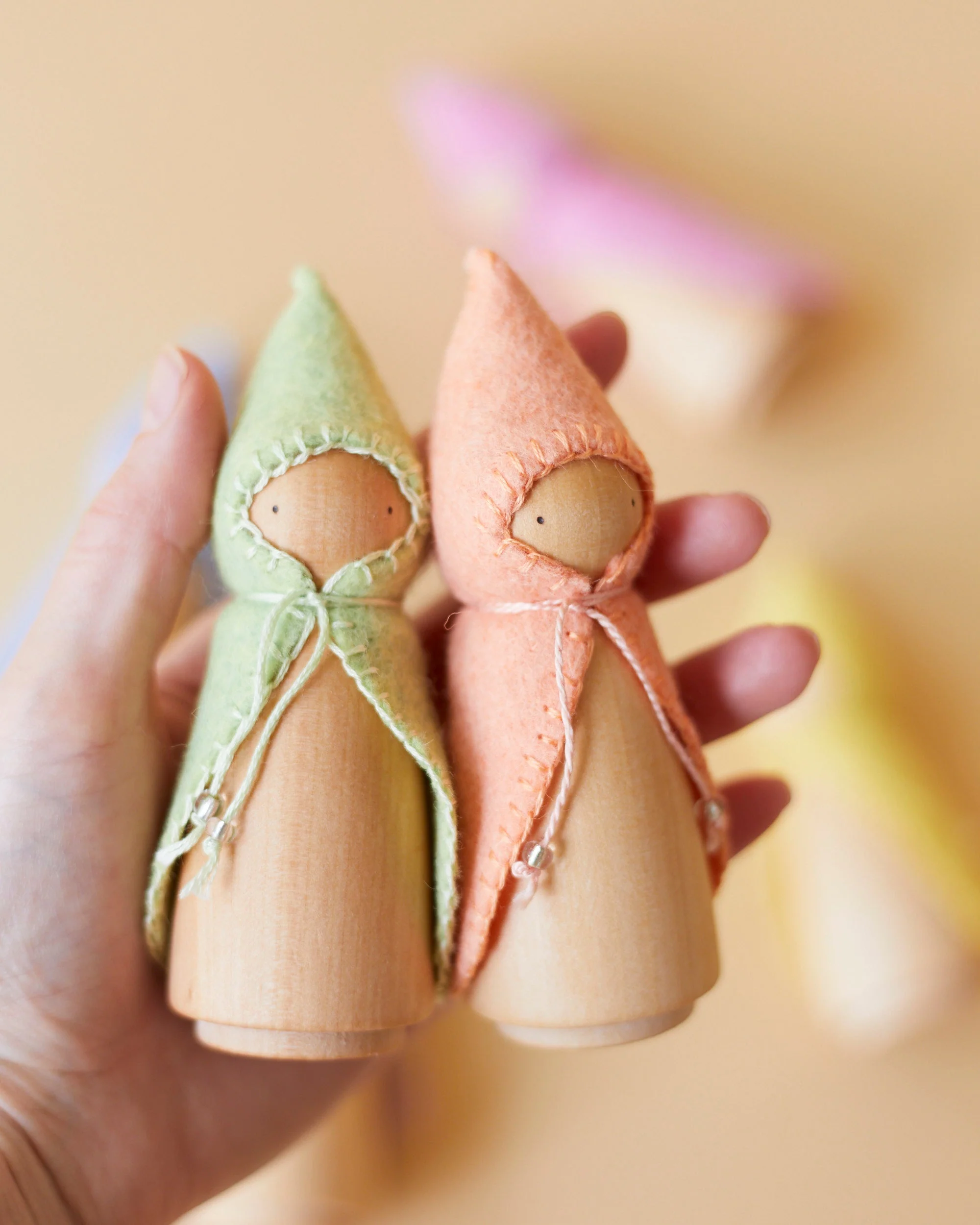Wonderheart Pastel Green Wooden Gnome - Image 3