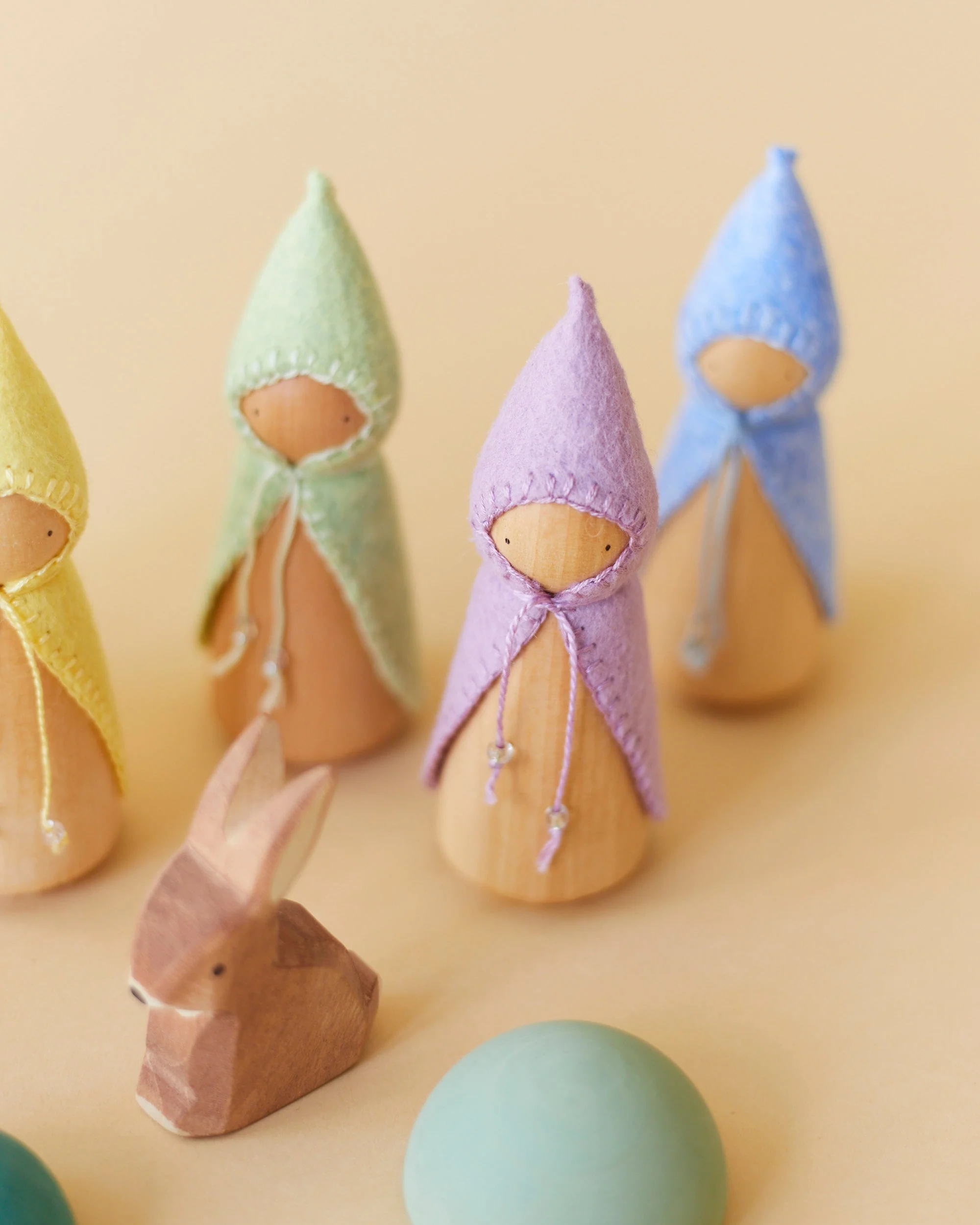 Wonderheart Pastel Orange Wooden Gnome - Image 10