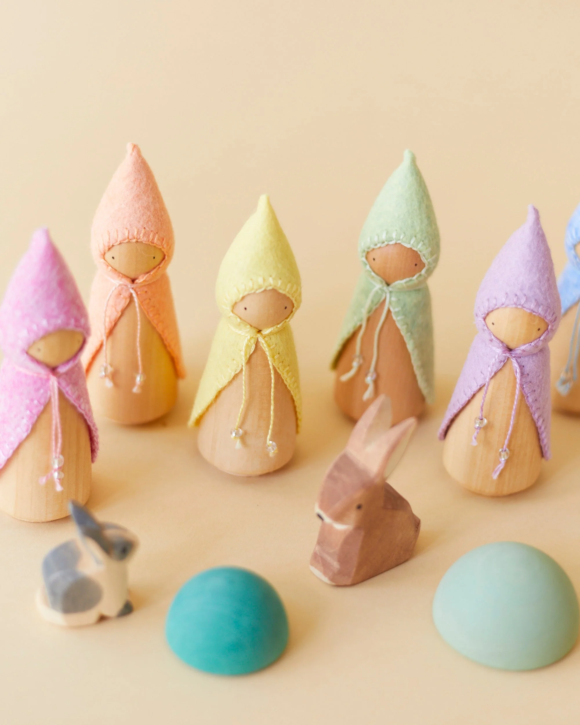 Wonderheart Pastel Rainbow Wooden Gnome Set - Image 10